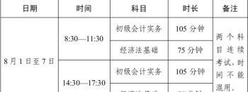 2024年初级会计考试时间 会计考试时间